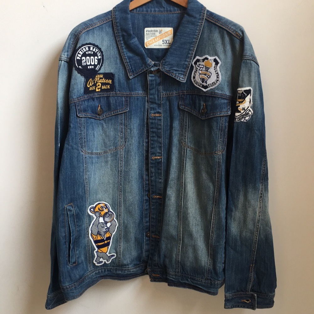 PARISH NATION CHAMPION BLUE JEAN JACKET. 5X.
